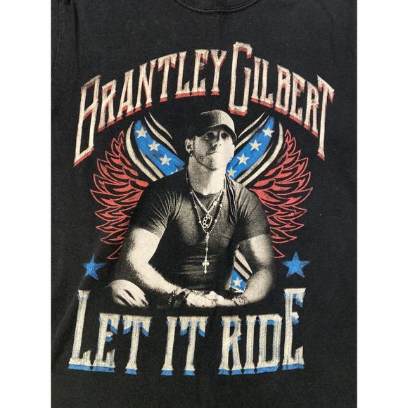 Brantley Gilbert Shirt Men Size Small Band Tour Concert Let It Ride 2014 - Picture 3 of 6